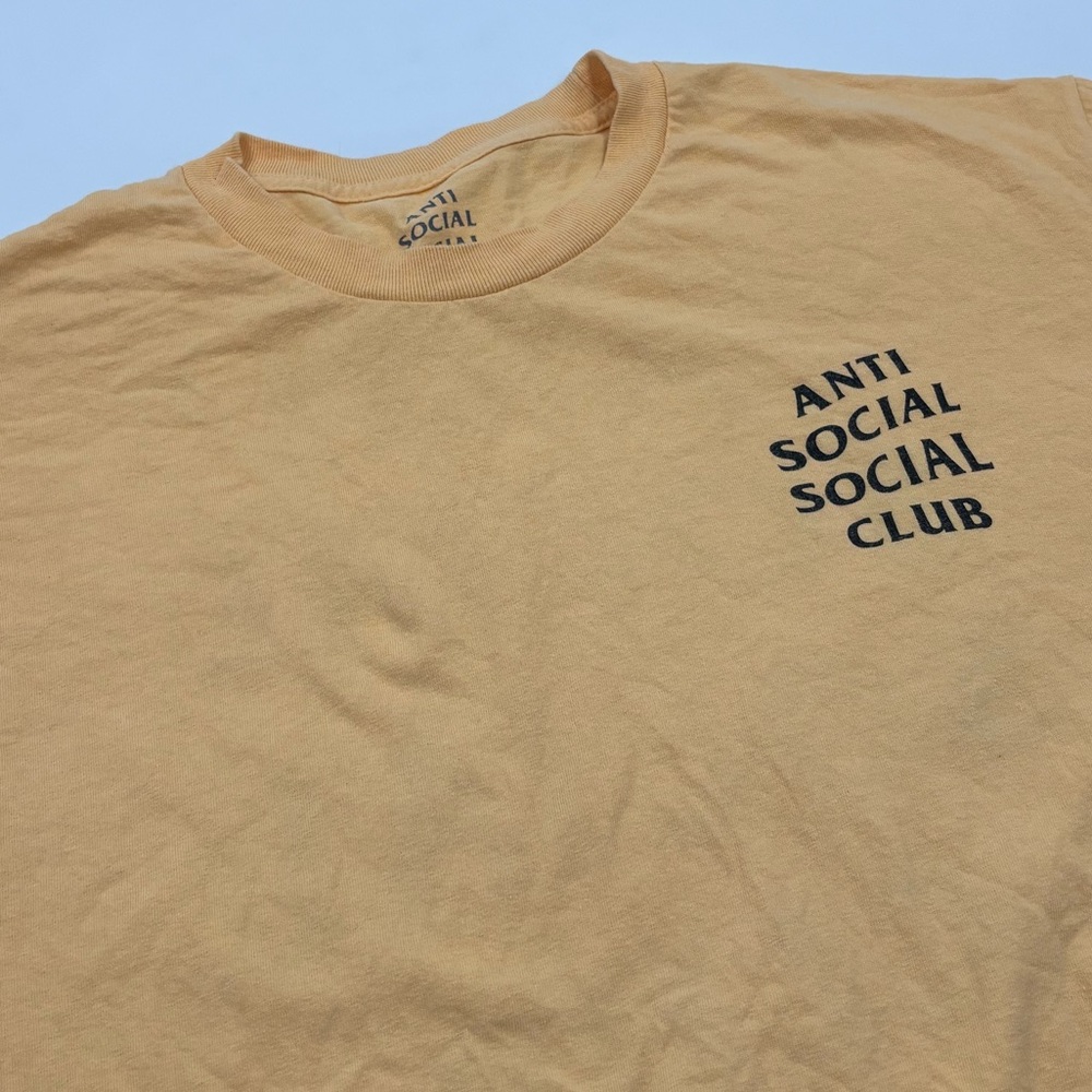 Anti Social Social Club Men's L Cotton Graphic Beige Short Sleeve Tee